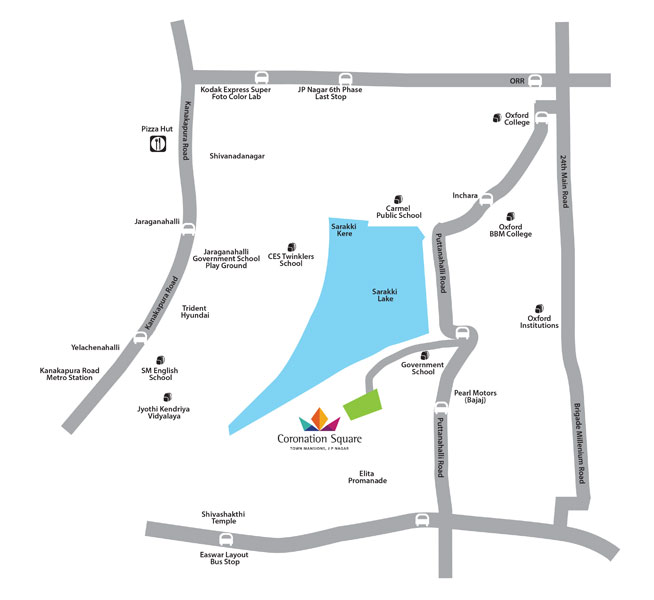 Purva Coronation Square Location Map Image