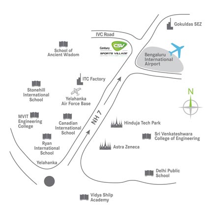 Century Sports Village Location Map Image