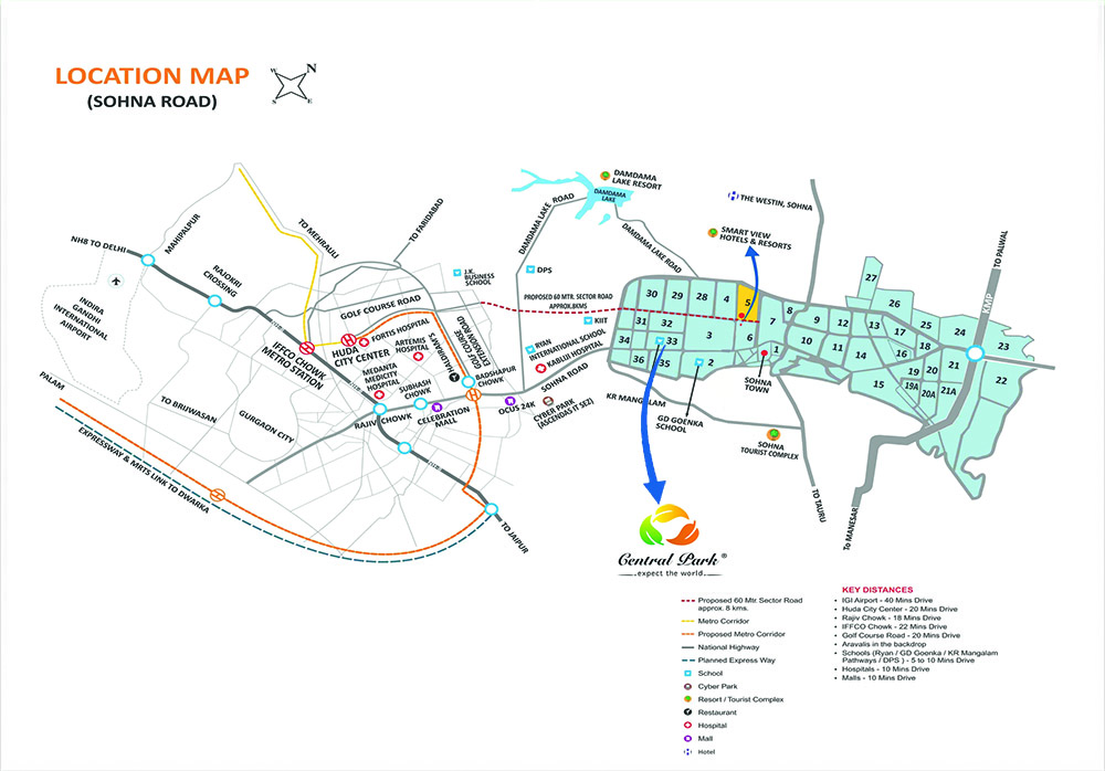 Central Park Flower Valley Plots Location Map Image