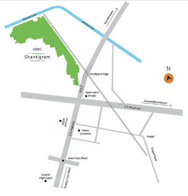 Adani Shantigram Aangan Location Map Image