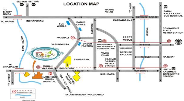 Parsvnath Exotica Location Map Image