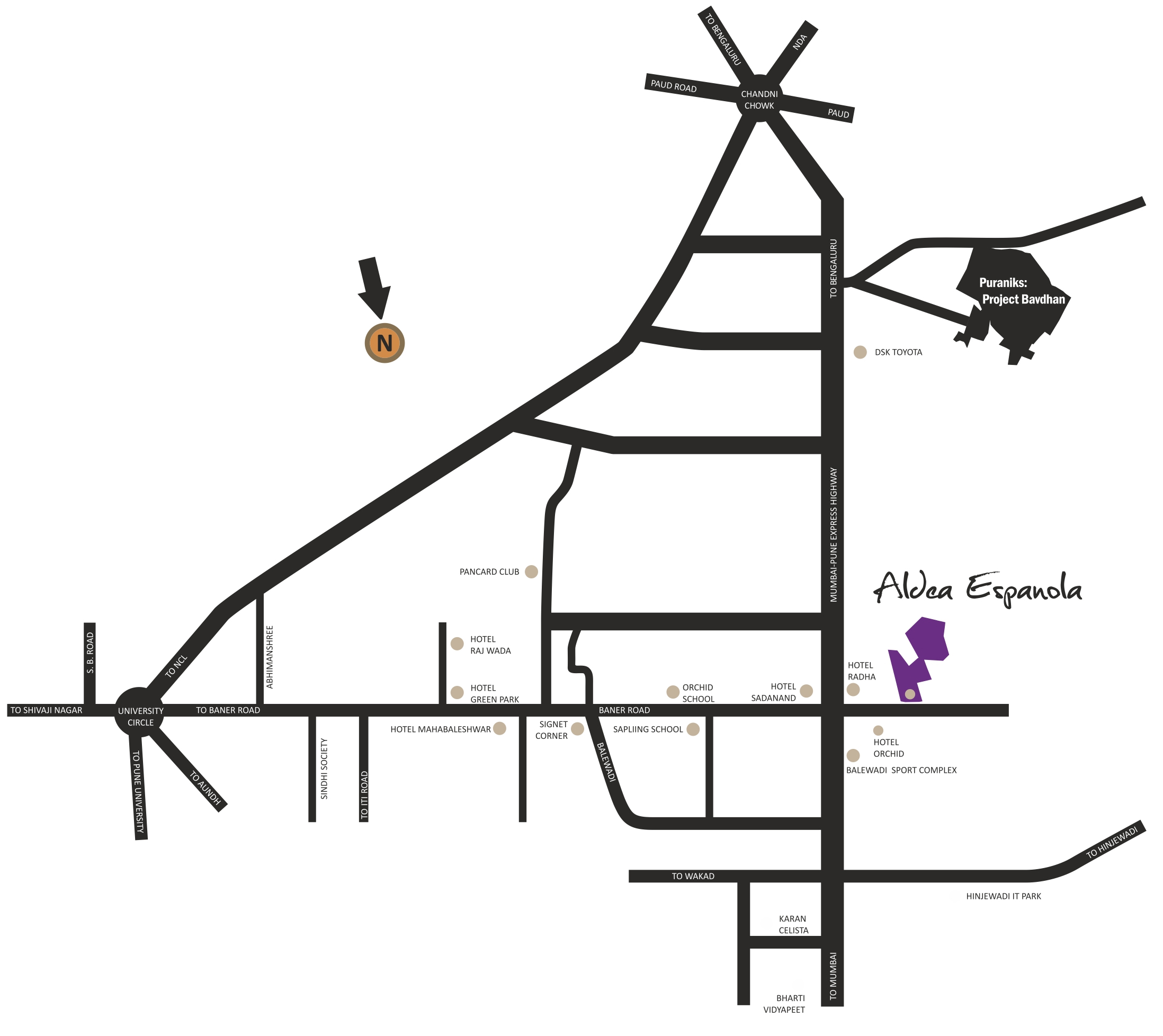 Puranik Aldea Espanola Location Map Image