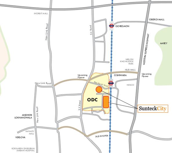 Sunteck City Location Map Image