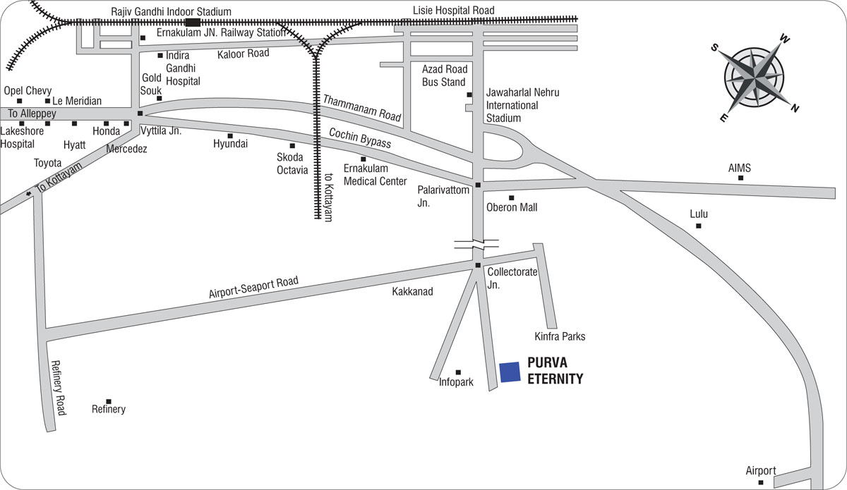 Purva Eternity Location Map Image