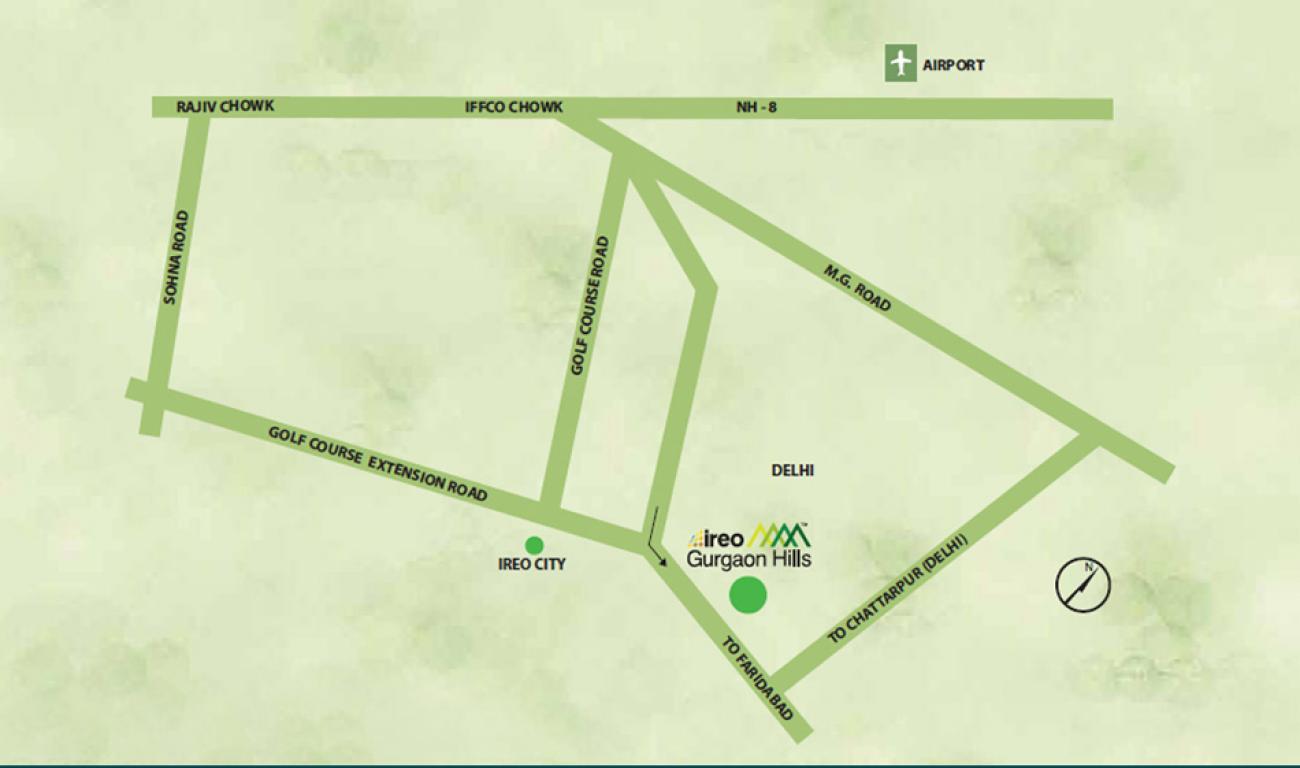 Ireo Gurgaon Hills Location Map Image