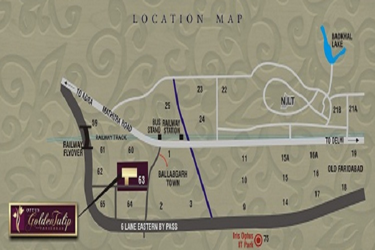 Optus Golden Tulip Location Map Image