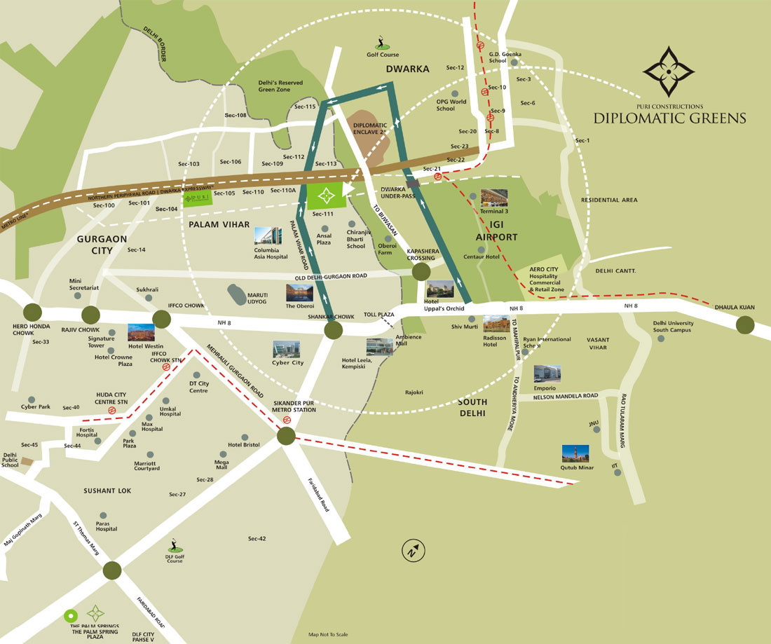 Puri Diplomatic Greens Location Map Image