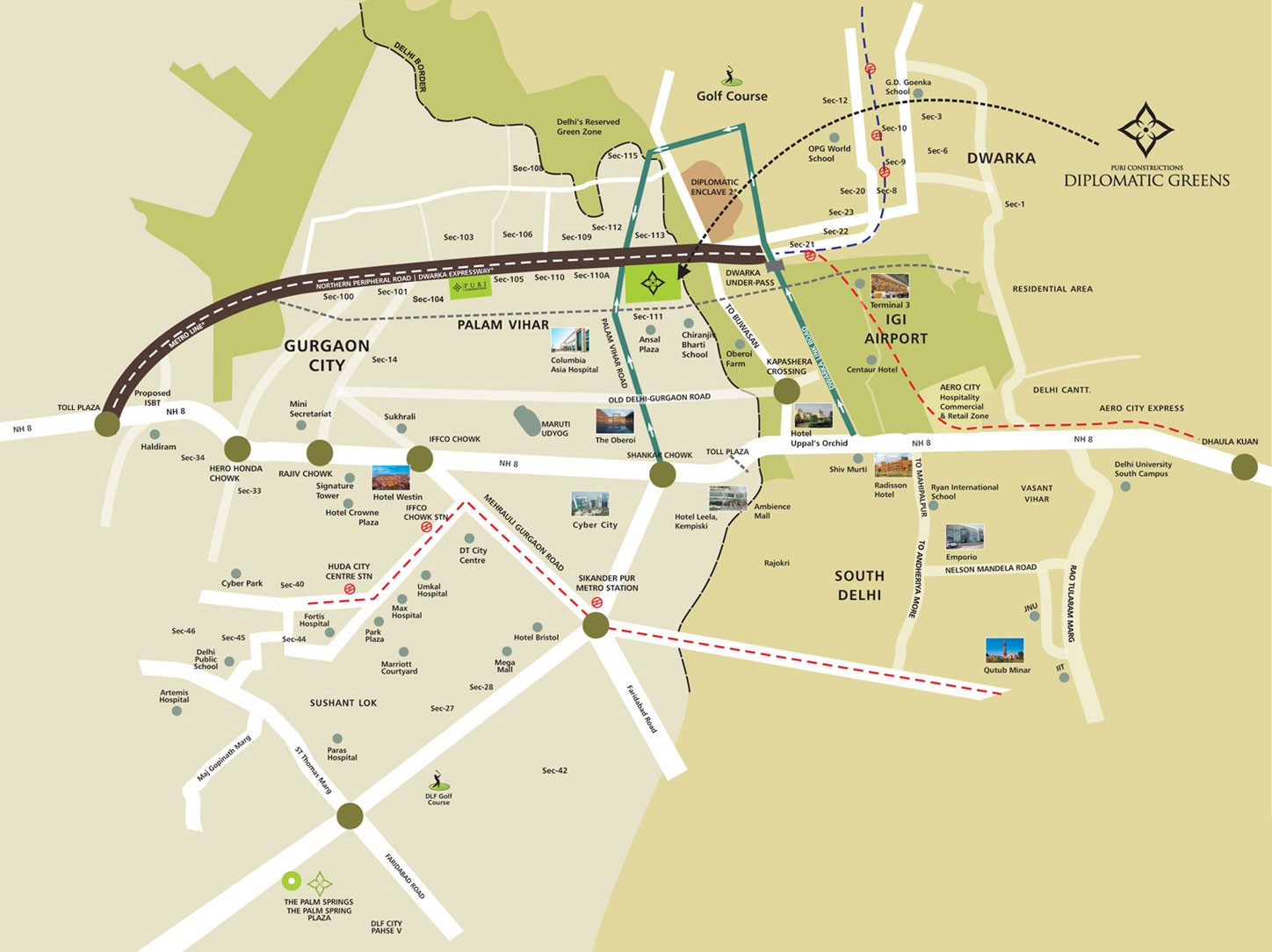Puri Diplomatic Greens Phase II Location Map Image