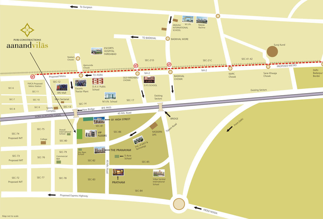 Puri Construction Puri Aanand Villas Location Map Image