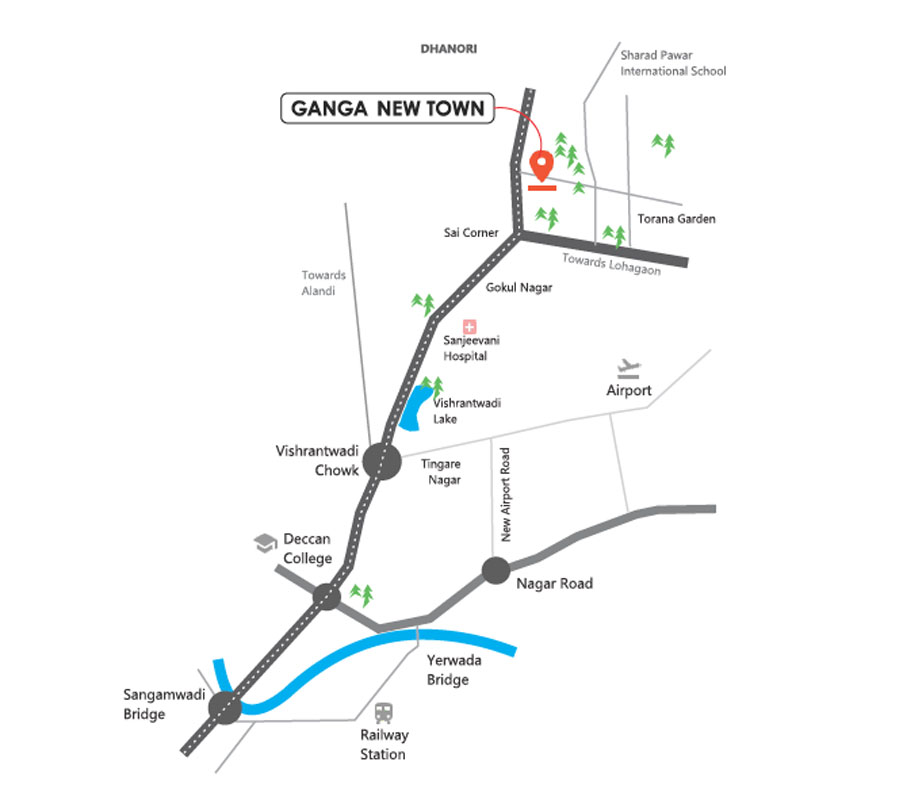 Goel Ganga New Town Location Map Image