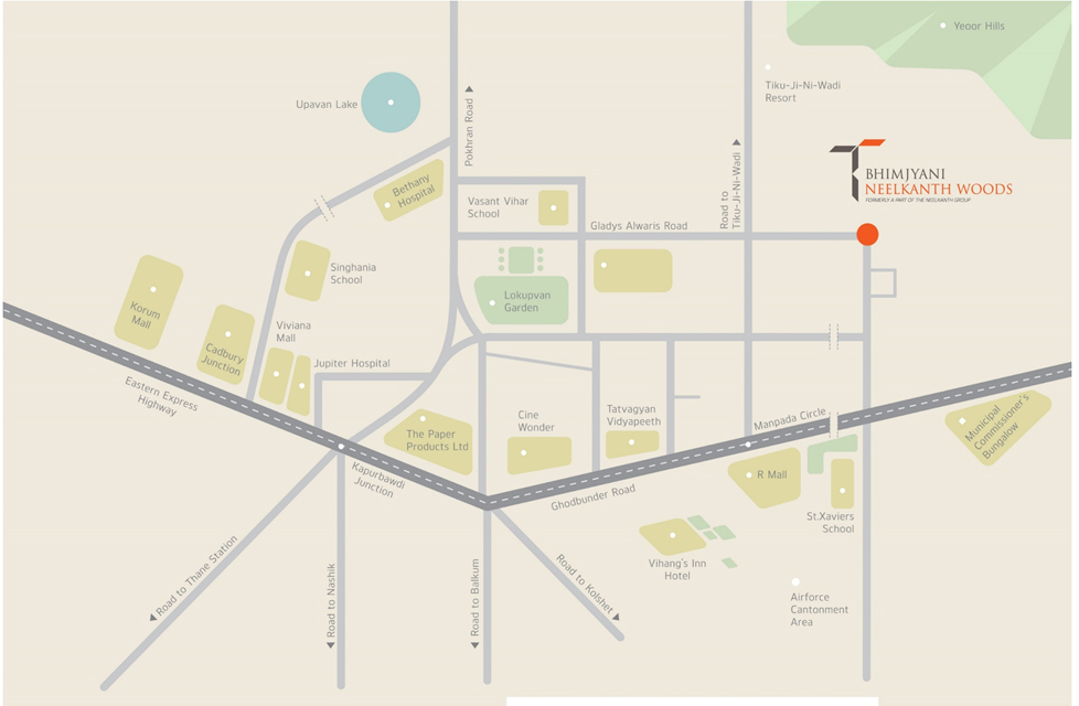T Bhimjyani Neelkanth Woods Location Map Image