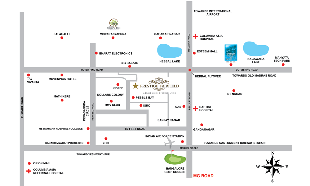 Prestige Fairfield Location Map Image
