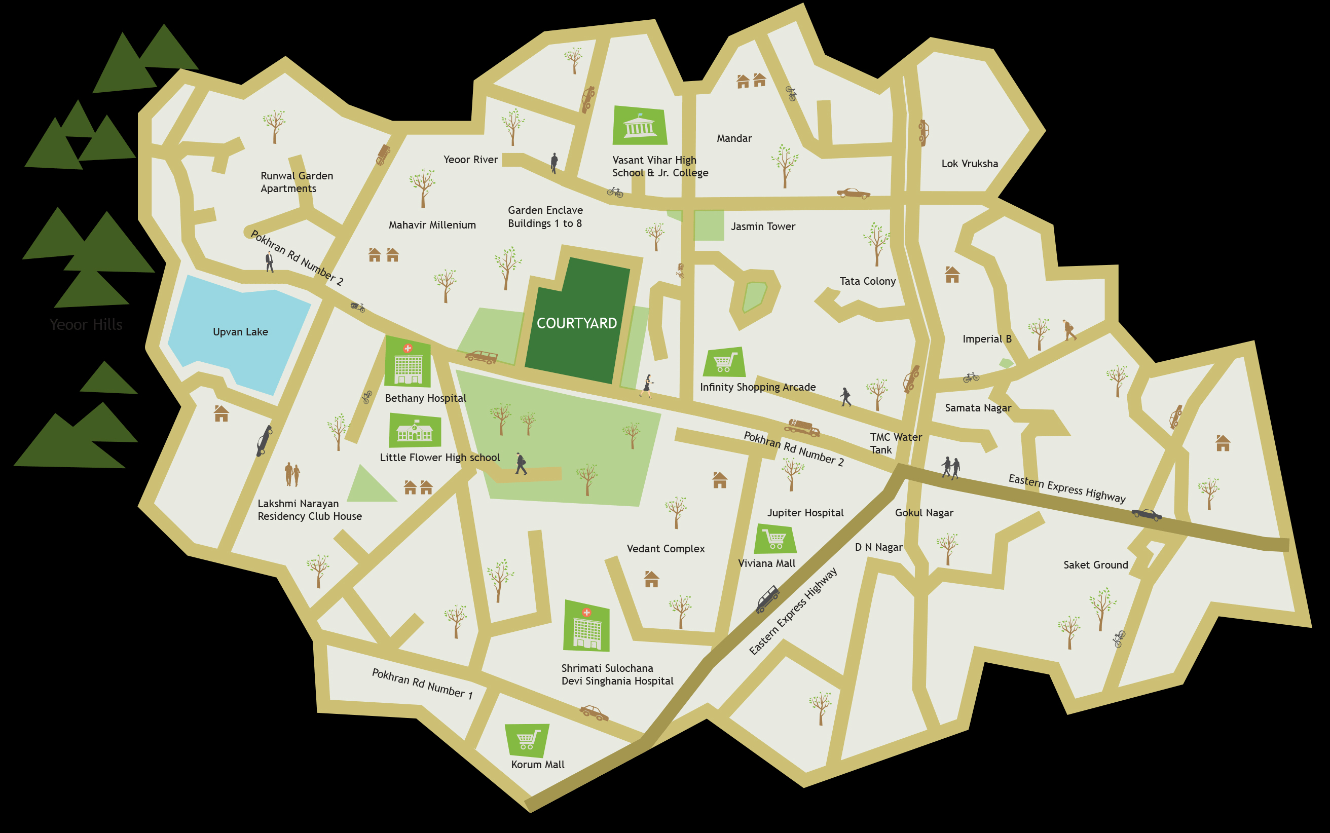 Narang Realty Courtyard Location Map Image