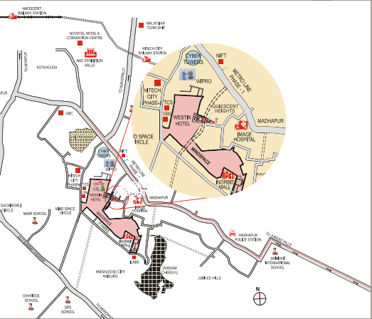 K Raheja Quiescent Heights Location Map Image