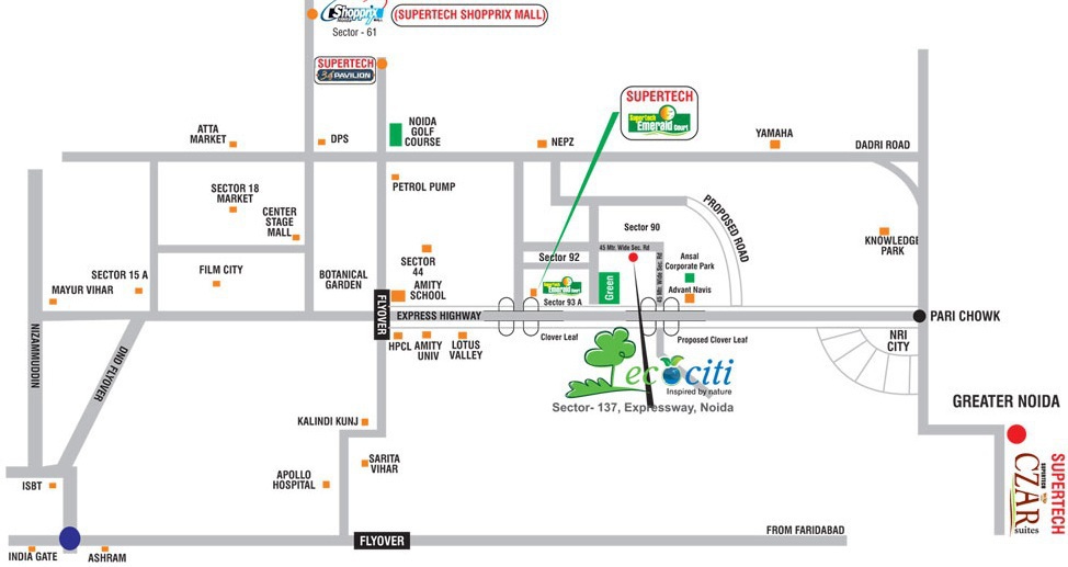 Supertech Ecociti Location Map Image