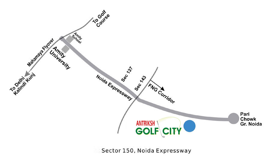Antriksh Golf City Location Map Image