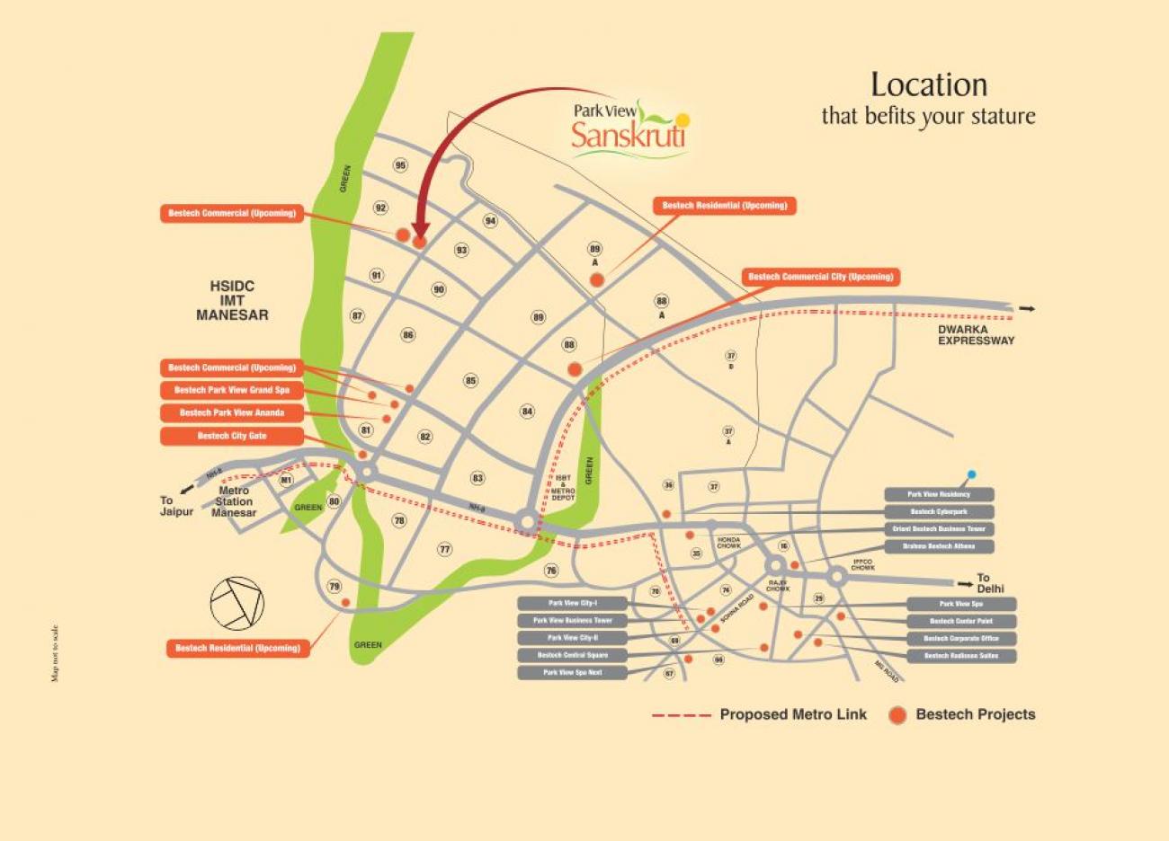 Bestech Park View Sanskruti Location Map Image