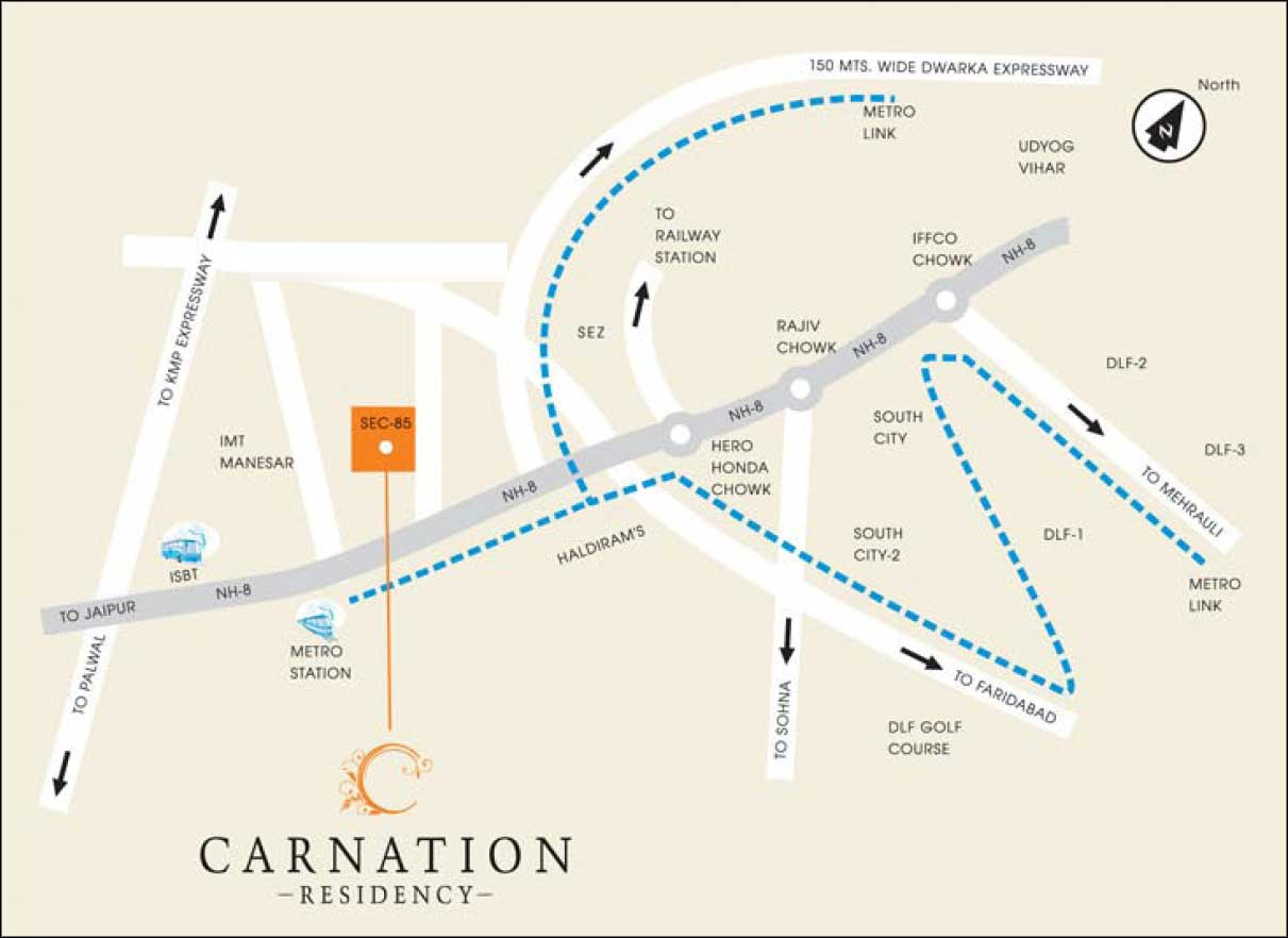 Orris Carnation Residency Location Map Image