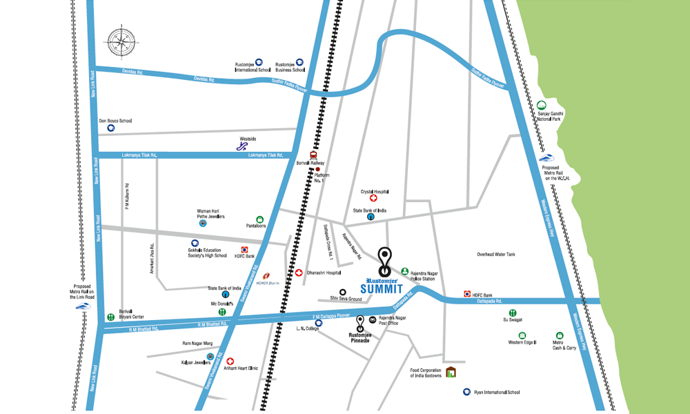 Rustomjee Summit Location Map Image