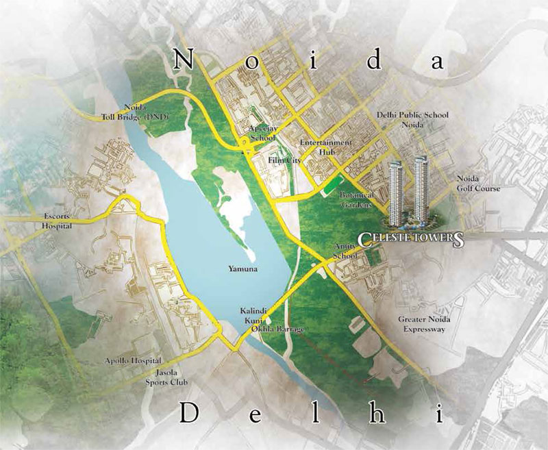 Assotech Celeste Towers Location Map Image