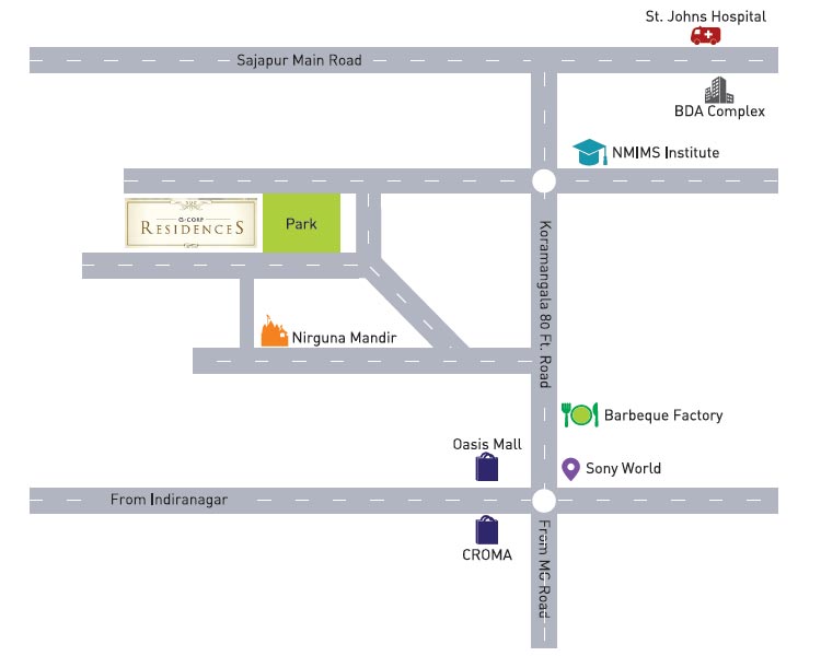 G Corp Residences Location Map Image