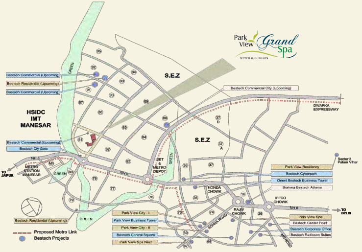 Bestech Park View Grand Spa Location Map Image