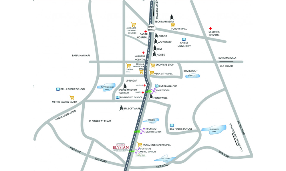 Prestige Elysian Location Map Image
