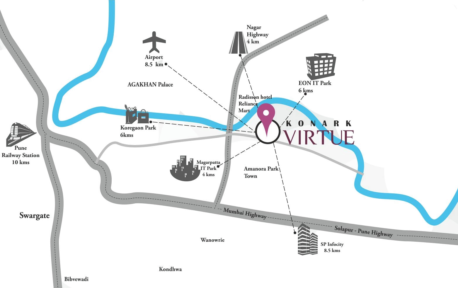 Konark Virtue Location Map Image