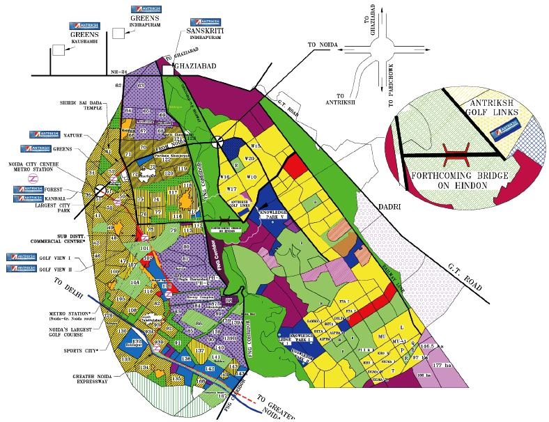 Antriksh Golf Links Location Map Image