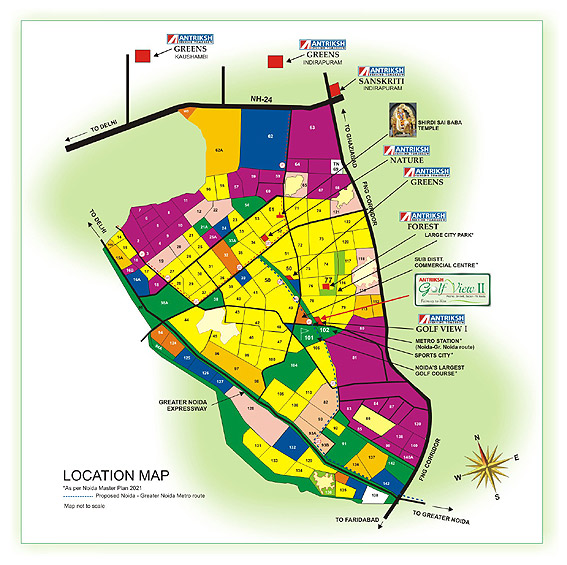 Antriksh Golf View II Location Map Image