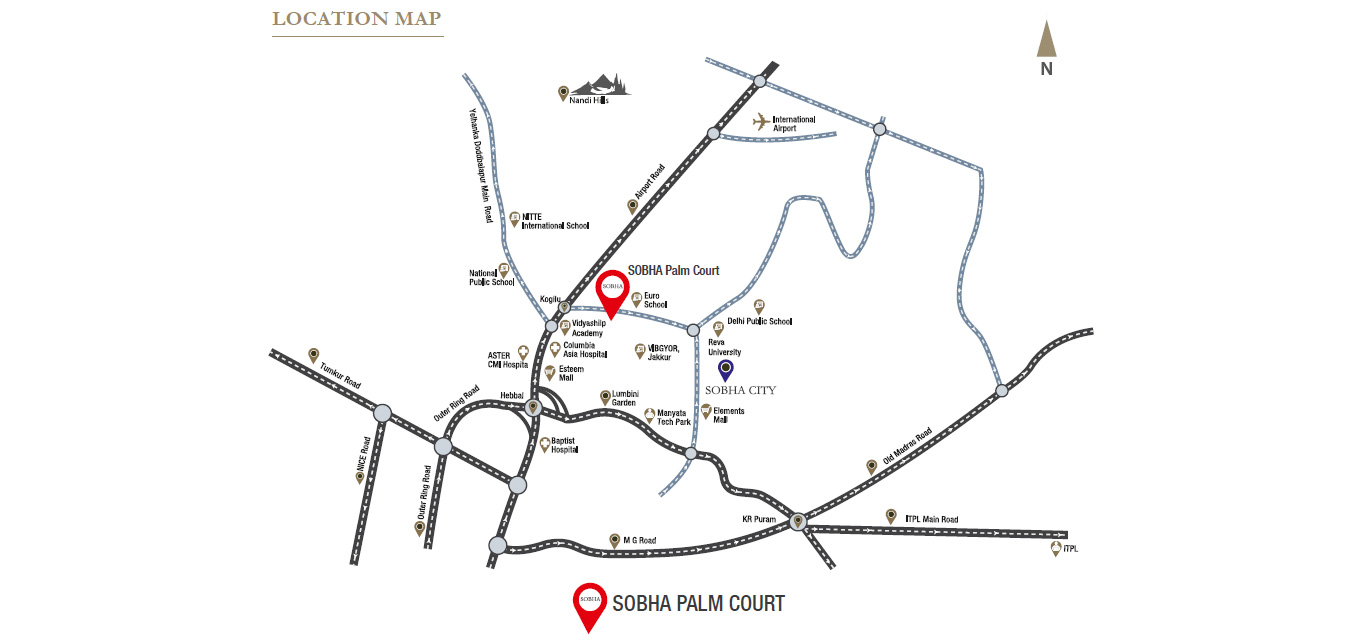 Sobha Palm Court Location Map Image