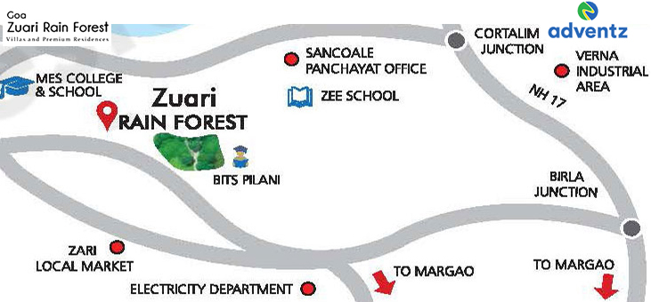 Zuari Rainforest Location Map Image