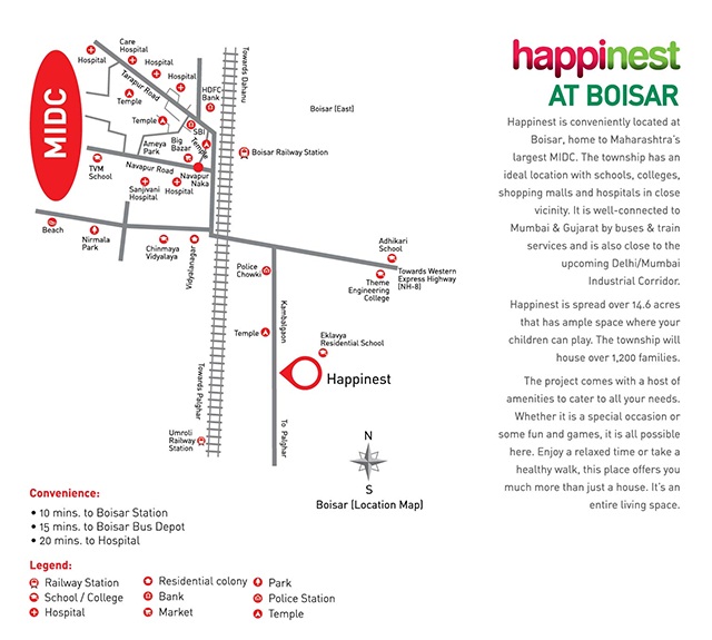 Mahindra Happinest Location Map Image