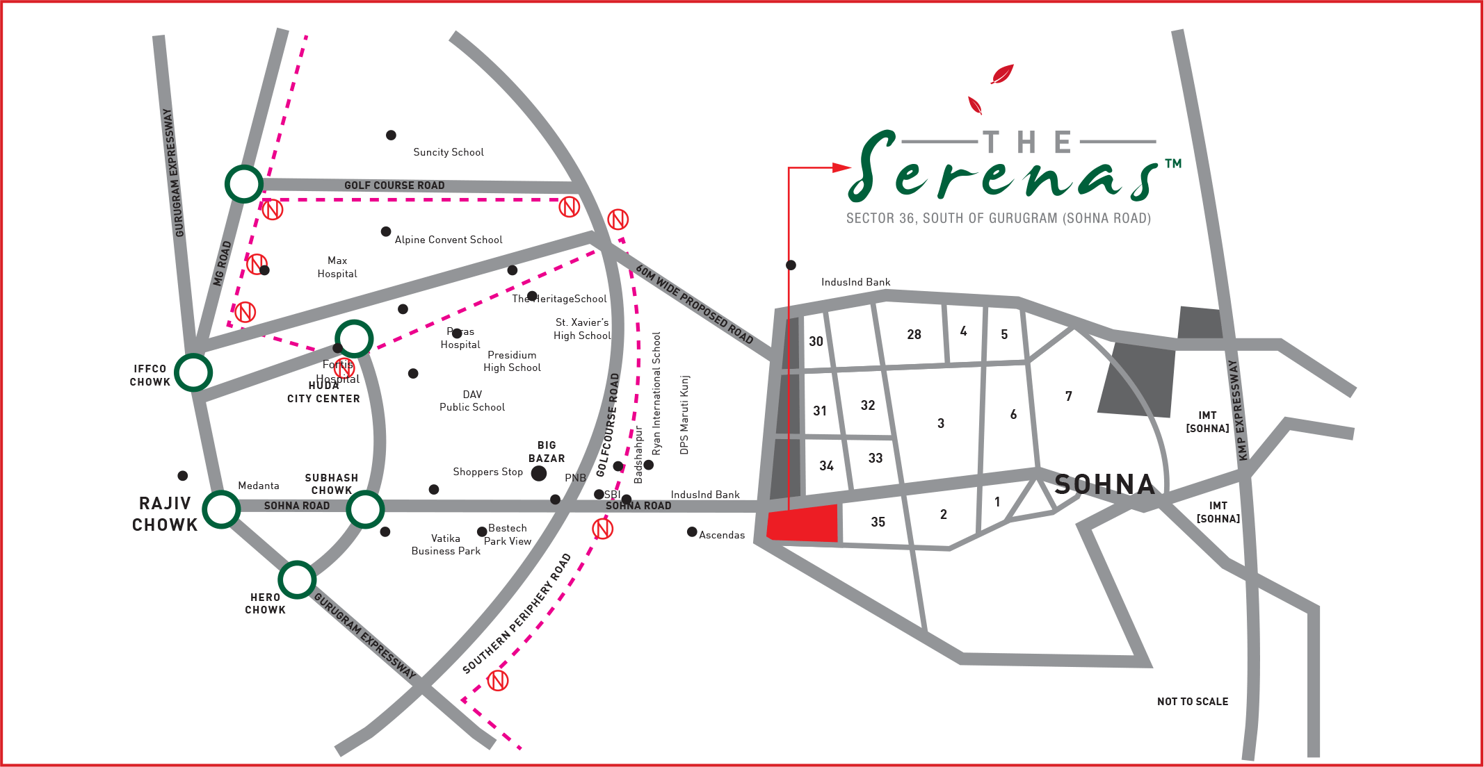 Signature Global The Serenas Location Map Image