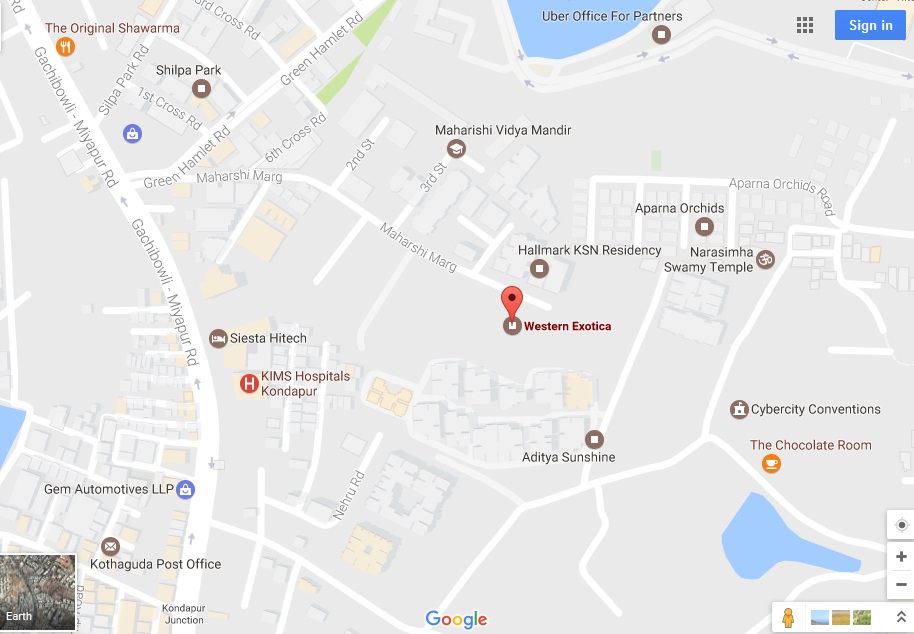 Western Exotica Location Map Image