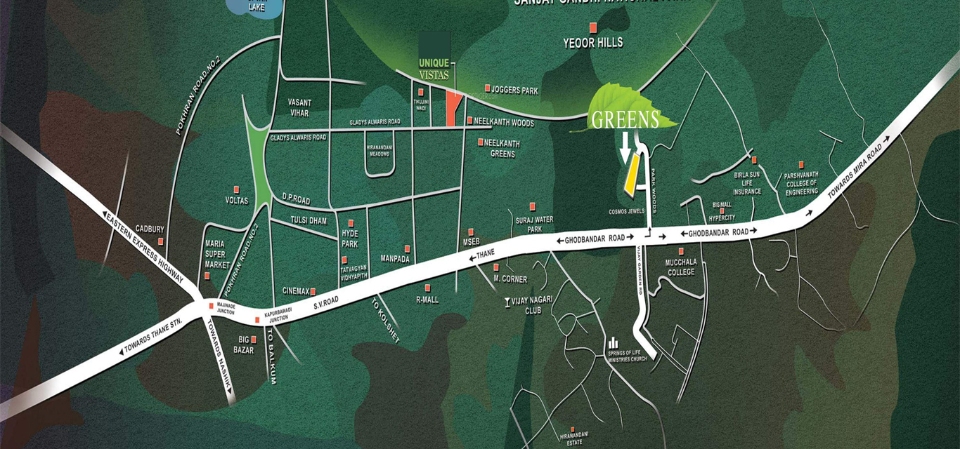 Unique Greens Location Map Image