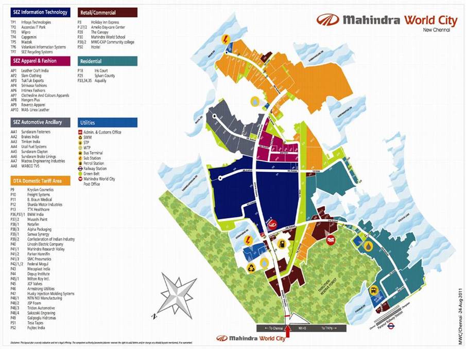 Mahindra World City Iris Court Location Map Image