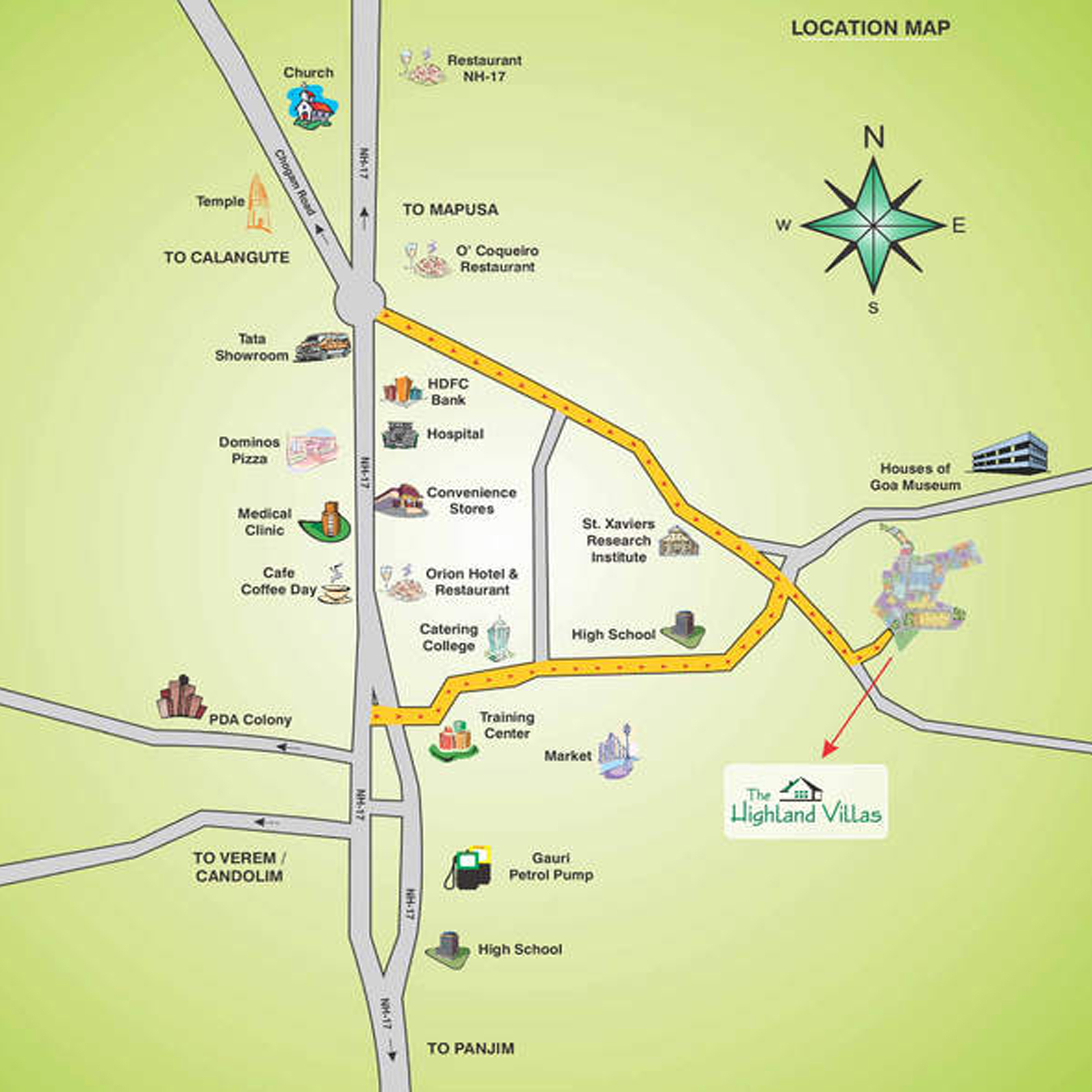 Highland Villas Location Map Image