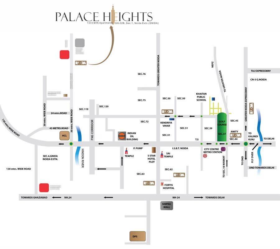 Rudra Palace Heights Location Map Image