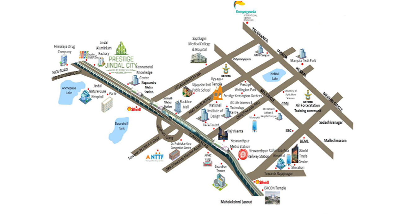 Prestige Jindal City Location Map Image