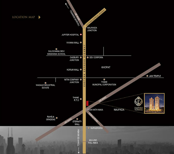 Lakhani Empire Towers Location Map Image
