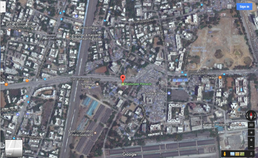 Rustomjee Pinnacle Location Map Image