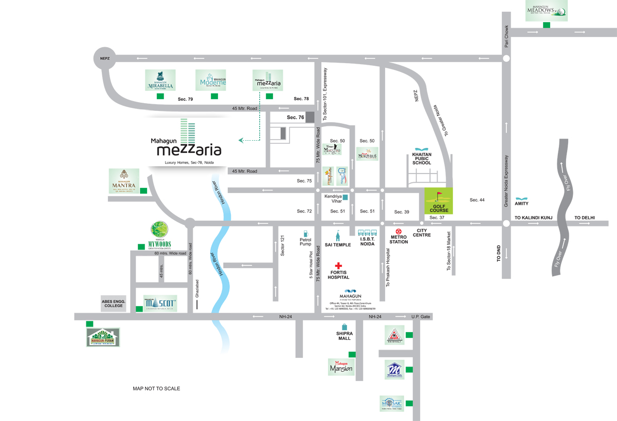 Mahagun Mezzaria Location Map Image