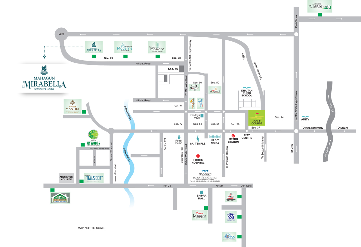 Mahagun Mirabella Location Map Image