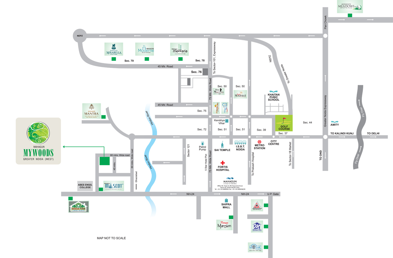 Mahagun Mywoods Phase 2 Location Map Image