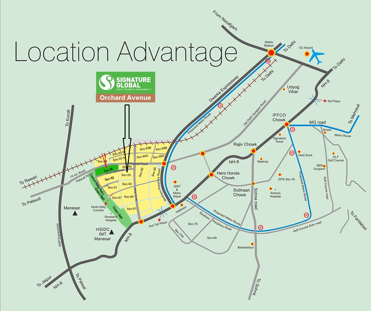 Signature Global Orchard Avenue Location Map Image