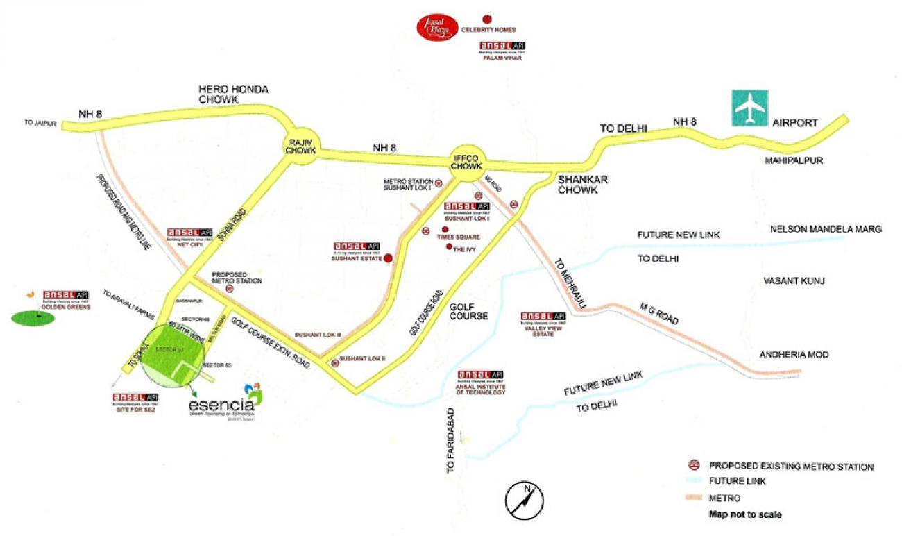 Ansal Esencia Location Map Image