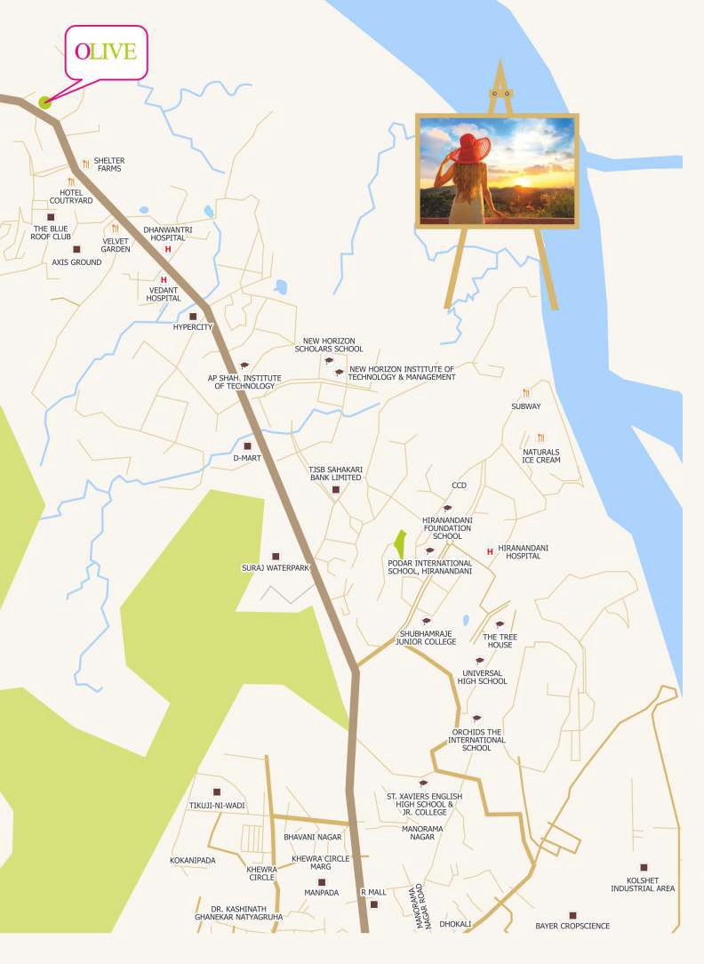 JVM olive Location Map Image