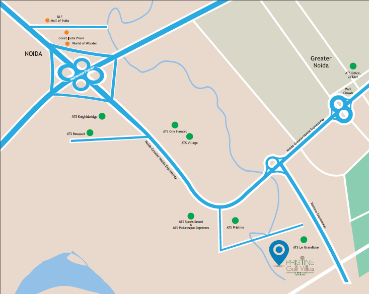 Ats Pristine Golf Villas Location Map Image