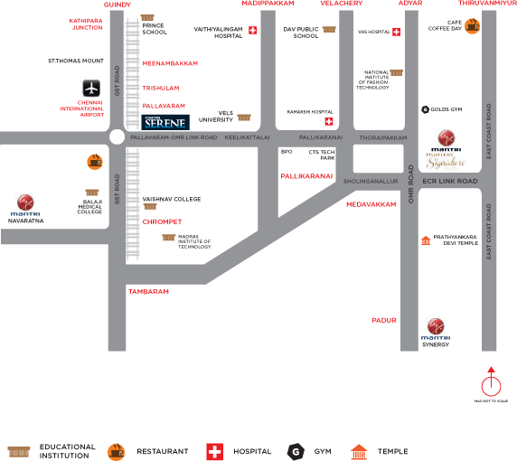 Mantri Serene Chennai Location Map Image